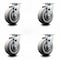 Service Caster 5 Inch Thermoplastic Rubber Wheel Swivel Caster Set with Roller Bearings SCC SCC-20S520-TPRRF-4 - alternate 1